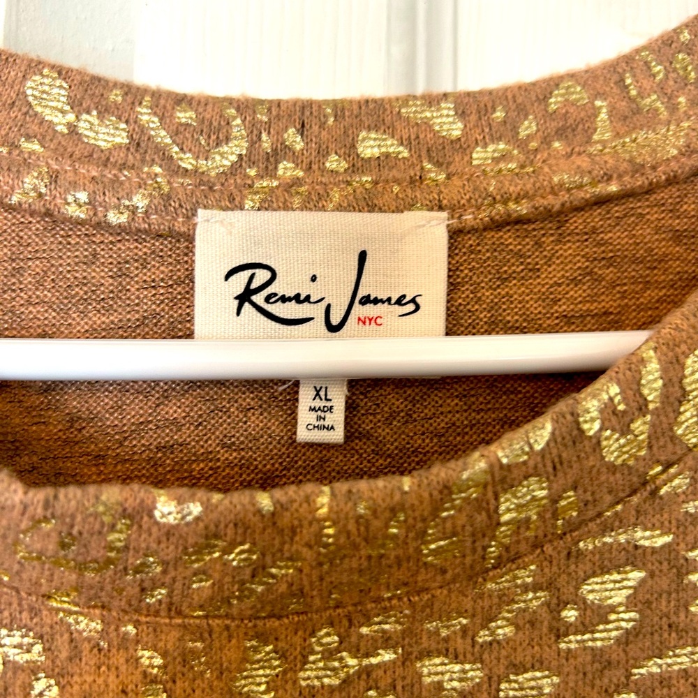 Gold and tan leopard print sweatshirt